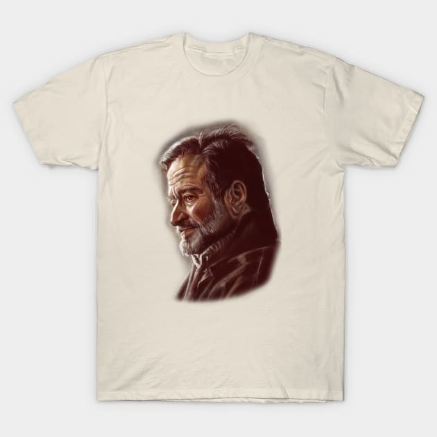 Robin Williams portrait T-Shirt by Artofokan